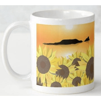 Winebuyers 75cl Wine, Sunflowers Mug DesignBy Winebuyers