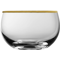 Winebuyers Bits Bowl Gold Rim 30cl - Dishwasher Safe, Lead-Free Crystal Glass, Hand Applied Gold PlatingBy Winebuyers